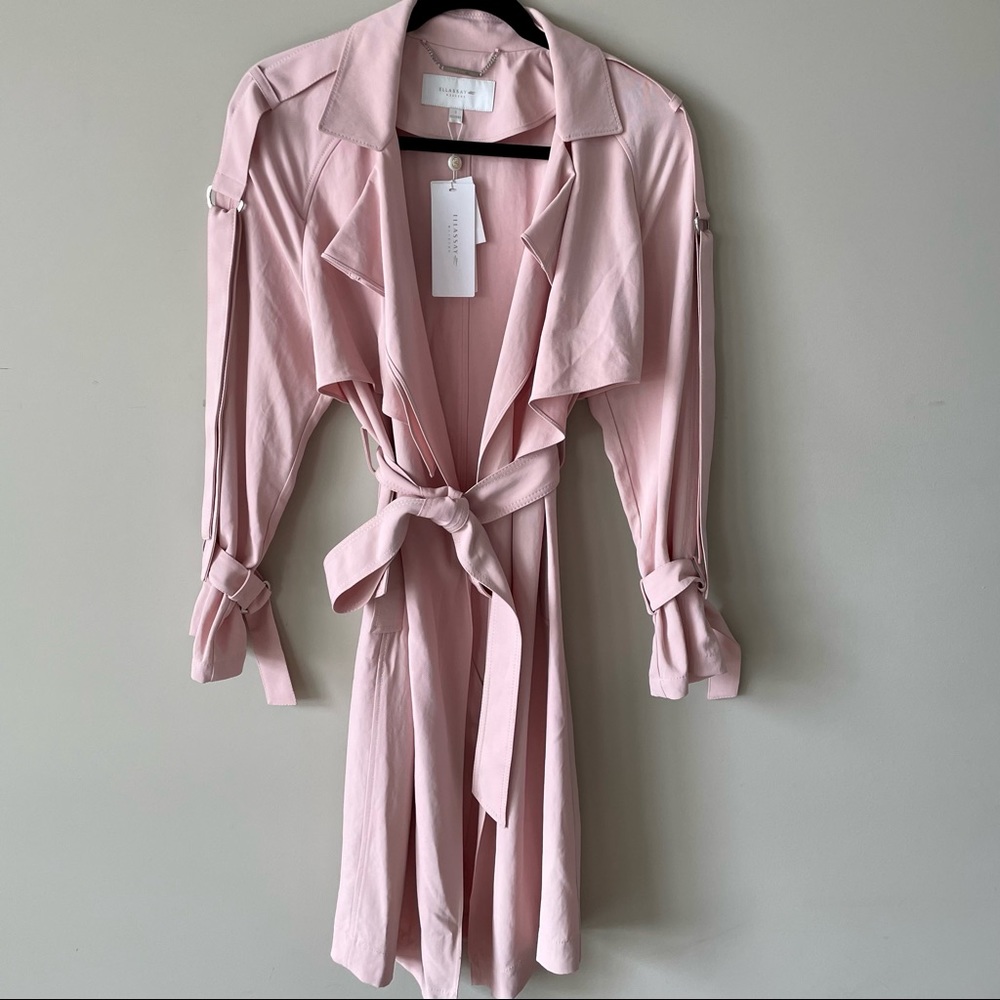 Oversized Open Trench Coat with Belt